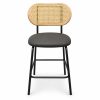 JYX-273 Black Seat Cane-Back Bar Stool