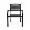 YMX-S-001 Outdoor Black Horizontal-Slat Armchair