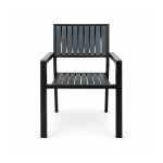 YMX-S-003 Outdoor Black Vertical-Slat Armchair front view