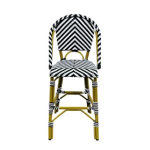 Black and White Chevron Woven Outdoor Bar Stool