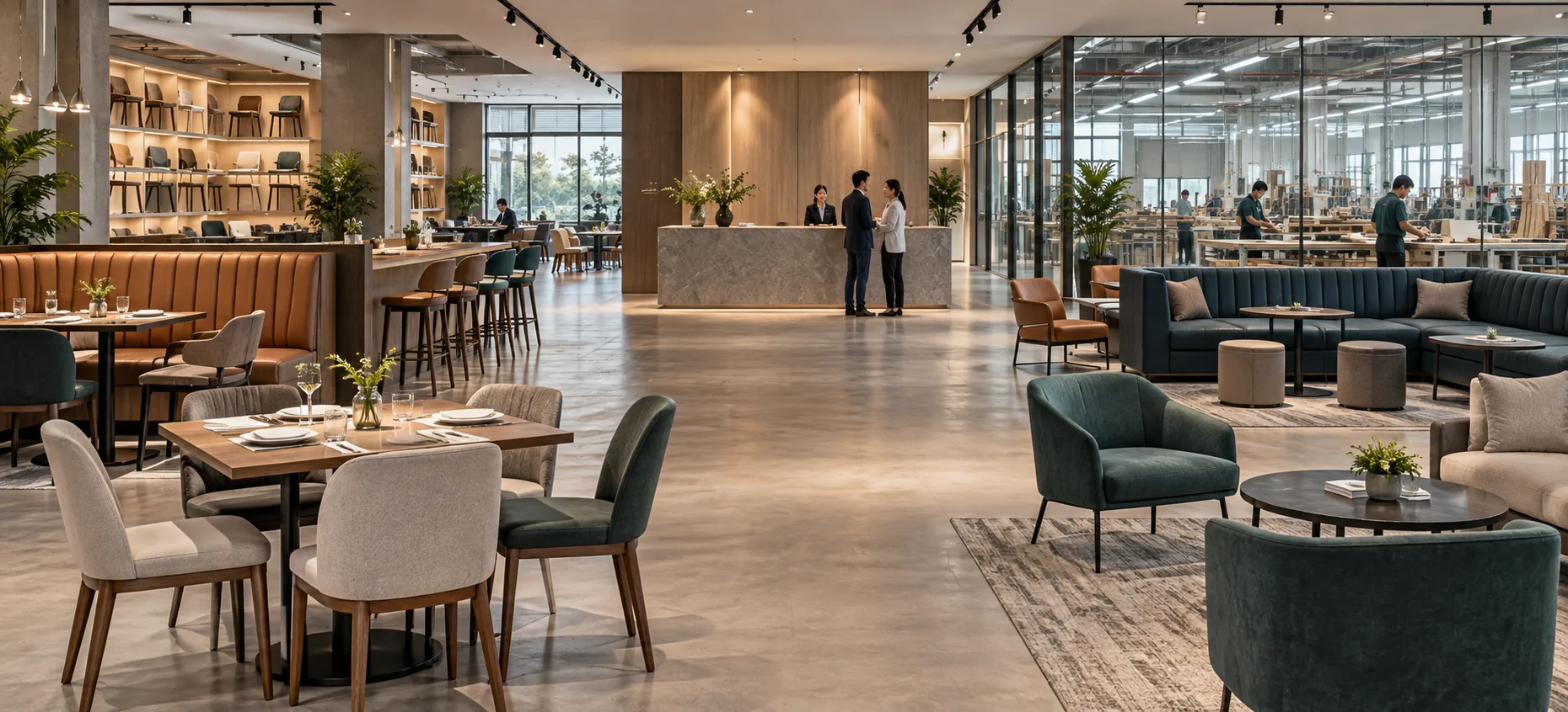 Commercial furniture manufacturer showroom and factory