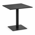 Black Square Pedestal Outdoor Bistro Table - left angle view - ODT-099