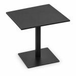 Black Square Pedestal Outdoor Bistro Table - right angle view - ODT-099
