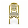 YMX-T-001 Outdoor Beige and Black Woven Bistro Chair
