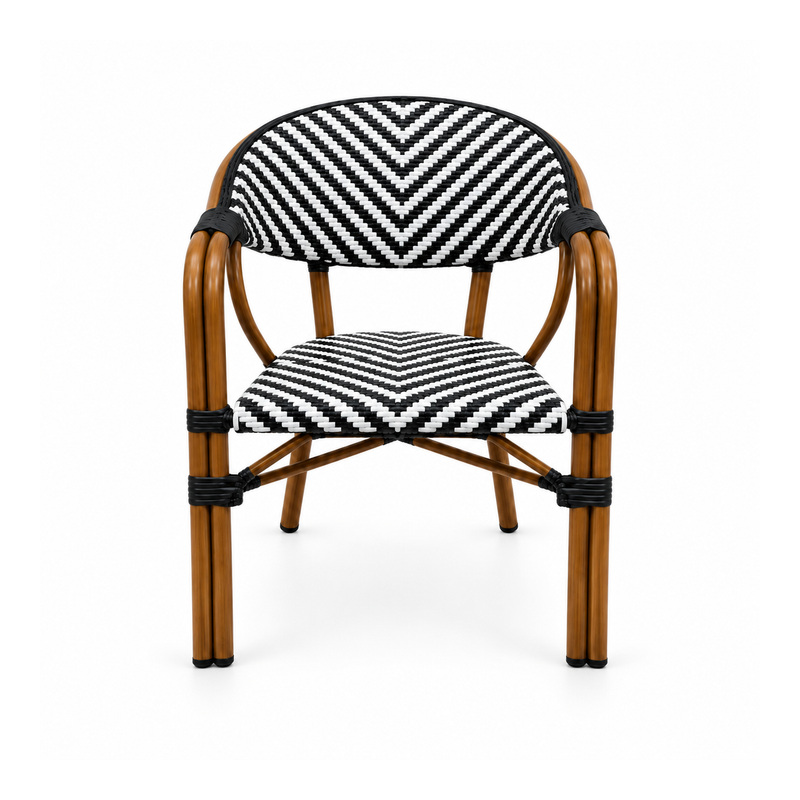 YMX-T-003 Outdoor Black and White Chevron Armchair