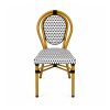 YMX-T-005 Outdoor Black and White Oval-Back Bistro Chair
