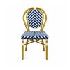 YMX-T-006 Outdoor Blue and White Chevron Bistro Chair
