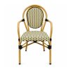 YMX-T-007 Outdoor Beige and Black Oval-Back Armchair