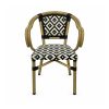 YMX-T-009 Outdoor Black and Beige Diamond Woven Armchair