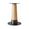FSX-HW-001 Woodgrain Tapered Cylindrical Pedestal Table Base with Black Round Foot