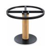 FSX-HW-006 Light Oak Column Table Base with Black Round Foot