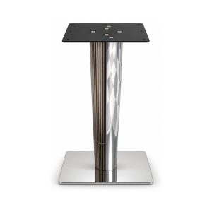 FSX-HW-008 Black and Silver Fluted Geometric Pedestal Table Base front view