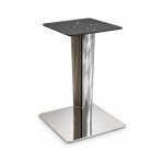 FSX-HW-008 Black and Silver Fluted Geometric Pedestal Table Base left- 45-degree-degree view