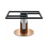 FSX-HW-009 Low Walnut and Silver Pedestal Table Base with Rectangular Mount