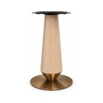 FSX-HW-010 Light Wood Hourglass Pedestal Table Base with Bronze Foot front view
