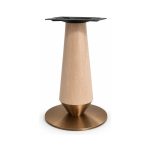 FSX-HW-010 Light Wood Hourglass Pedestal Table Base with Bronze Foot right- 45-degree-degree view