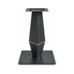 FSX-HW-011 Black Faceted Tapered Square Pedestal Table Base front view