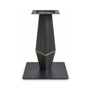 FSX-HW-011 Black Faceted Tapered Square Pedestal Table Base front view