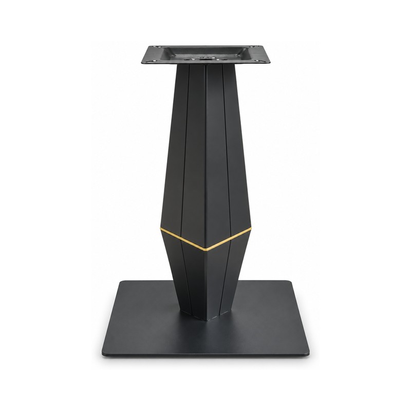 FSX-HW-011 Black Faceted Tapered Square Pedestal Table Base