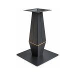 FSX-HW-011 Black Faceted Tapered Square Pedestal Table Base left- 45-degree-degree view