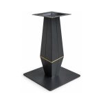 FSX-HW-011 Black Faceted Tapered Square Pedestal Table Base right- 45-degree-degree view
