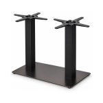 FSX-HW-013 Twin Black Pedestal Table Base with Bronze Square Plate right- 45-degree-degree view