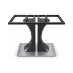 FSX-HW-015 Twin Black Pedestal Table Base with Wide Square Foot front view