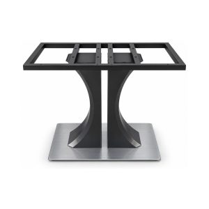 FSX-HW-015 Twin Black Pedestal Table Base with Wide Square Foot front view