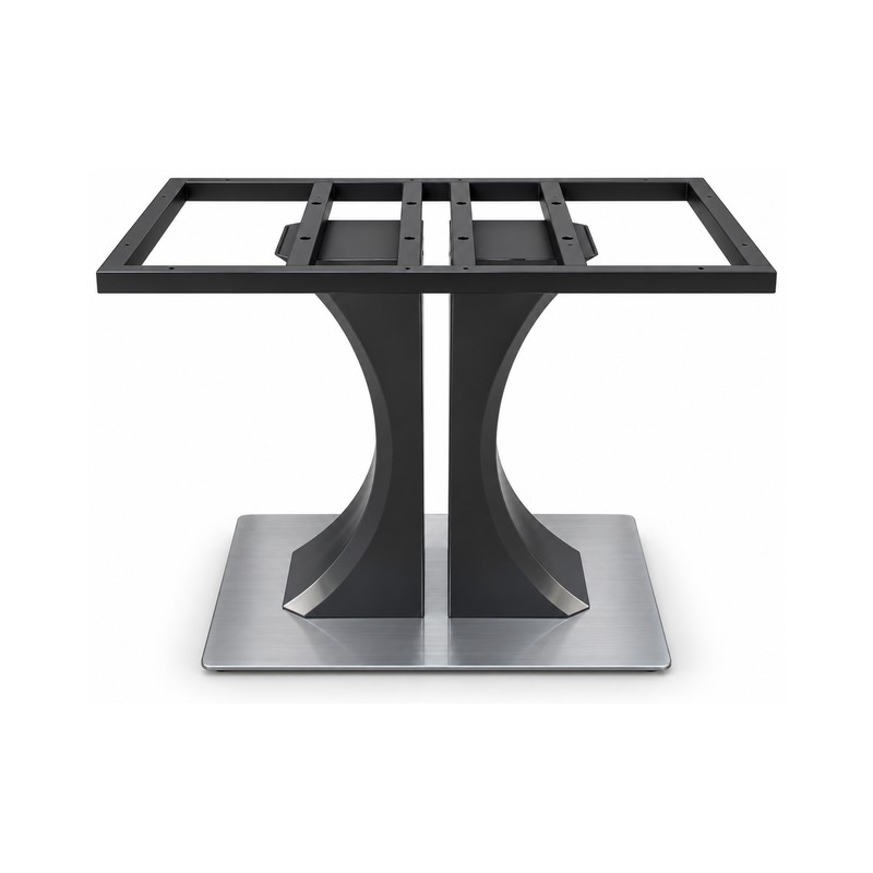 FSX-HW-015 Twin Black Pedestal Table Base with Wide Square Foot