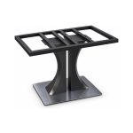 FSX-HW-015 Twin Black Pedestal Table Base with Wide Square Foot left- 45-degree-degree view