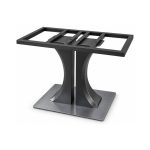 FSX-HW-015 Twin Black Pedestal Table Base with Wide Square Foot right- 45-degree-degree view