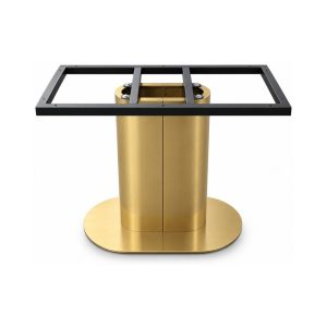 FSX-HW-016 Gold Oval Column Table Base with Rectangular Mount front view