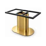 FSX-HW-016 Gold Oval Column Table Base with Rectangular Mount right- 45-degree-degree view