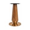 FSX-HW-017 Walnut Hourglass Pedestal Table Base with Gold Foot