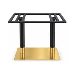 FSX-HW-018 Twin Black and Gold Commercial Table Base with Rectangular Frame front view