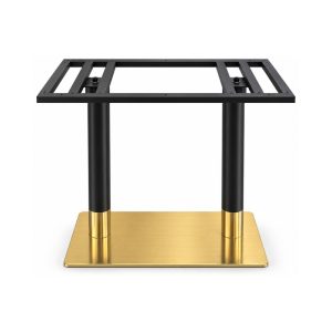 FSX-HW-018 Twin Black and Gold Commercial Table Base with Rectangular Frame front view