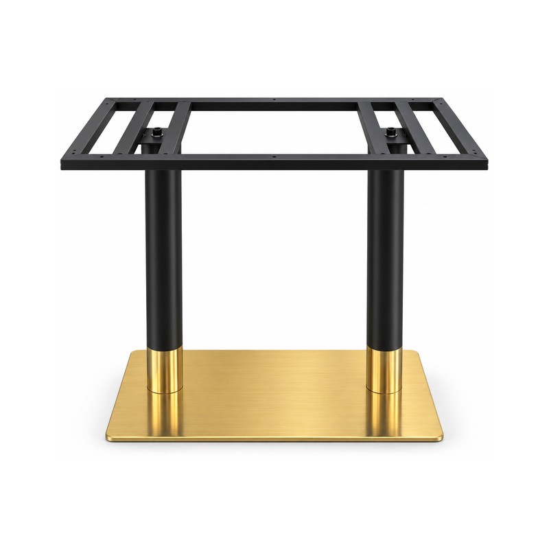 FSX-HW-018 Twin Black and Gold Commercial Table Base with Rectangular Frame