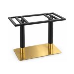 FSX-HW-018 Twin Black and Gold Commercial Table Base with Rectangular Frame left- 45-degree-degree view