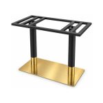 FSX-HW-018 Twin Black and Gold Commercial Table Base with Rectangular Frame right- 45-degree-degree view