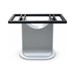 FSX-HW-019 Gray Curved Bridge Pedestal Table Base with White Trim front view