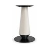 FSX-HW-021 White Fluted Hourglass Table Base with Black Round Foot