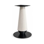 FSX-HW-021 White Fluted Hourglass Table Base with Black Round Foot left- 45-degree-degree view