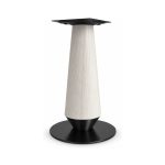 FSX-HW-021 White Fluted Hourglass Table Base with Black Round Foot right- 45-degree-degree view