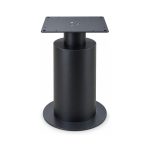 FSX-HW-023 Black Cylindrical Drum Commercial Table Base front view