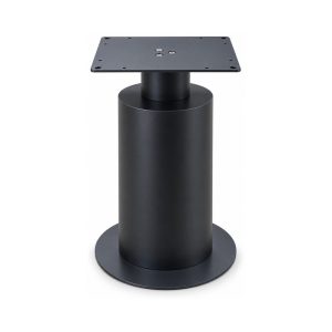 FSX-HW-023 Black Cylindrical Drum Commercial Table Base front view