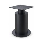 FSX-HW-023 Black Cylindrical Drum Commercial Table Base left- 45-degree-degree view