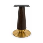 FSX-HW-024 Dark Walnut Hourglass Pedestal Table Base with Bronze Foot front view