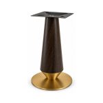 FSX-HW-024 Dark Walnut Hourglass Pedestal Table Base with Bronze Foot left- 45-degree-degree view