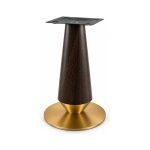 FSX-HW-024 Dark Walnut Hourglass Pedestal Table Base with Bronze Foot right- 45-degree-degree view