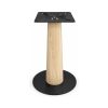 FSX-HW-027 Light Oak Pedestal Table Base with Black Round Foot